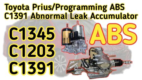 The ABS module and master cylinder are actually part of the brake booster on the 2010 Prius. . C1345 prius techstream